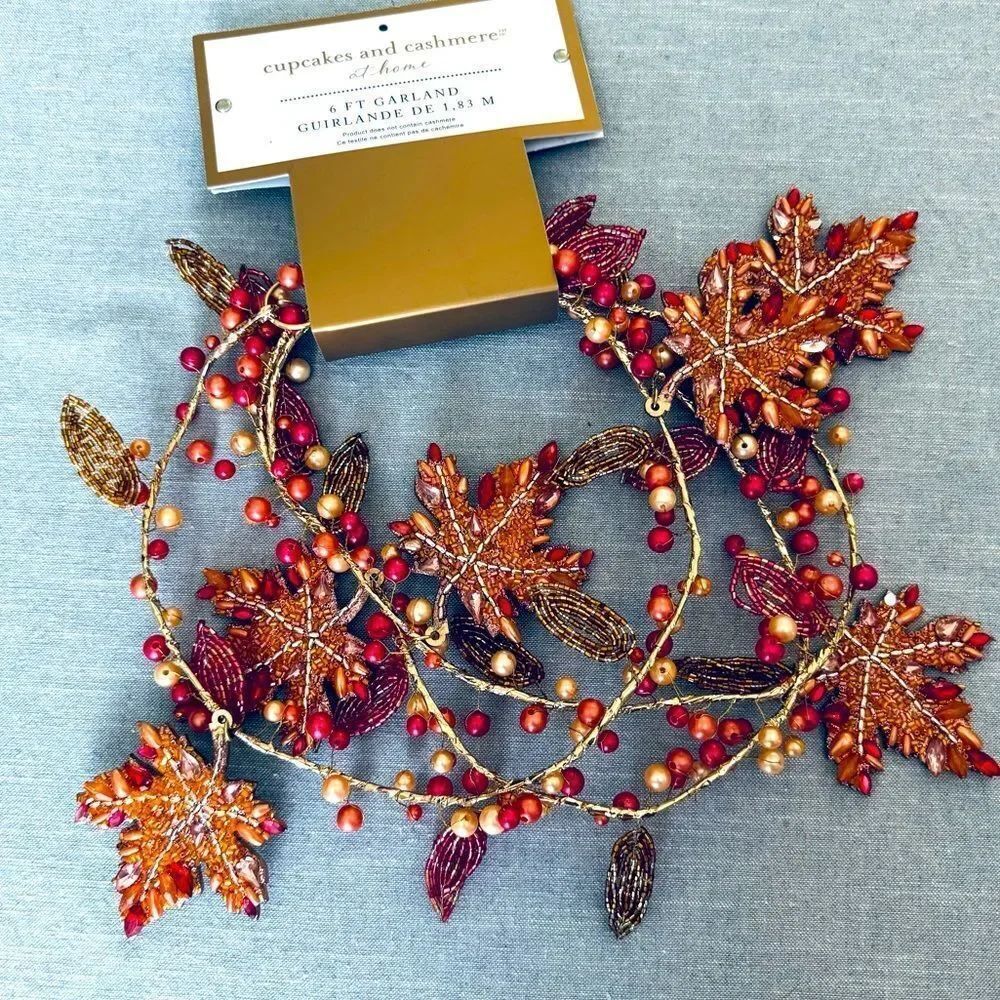 Fall Beaded Leaves Cupcakes & Cashmere Garland